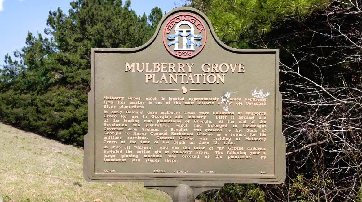 The historical marker of Mulberry Grove Plantation stands as a testament to Port Wentworth's rich past.